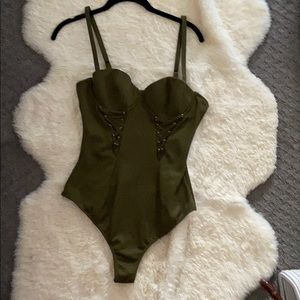 Fleur Du Mal moss green bodysuit
